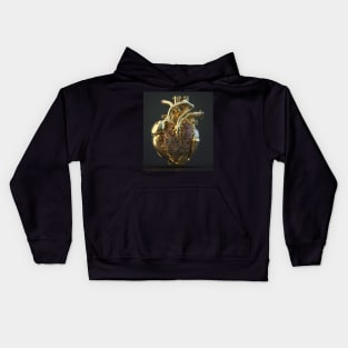 Gold Mechanical Heart Kids Hoodie